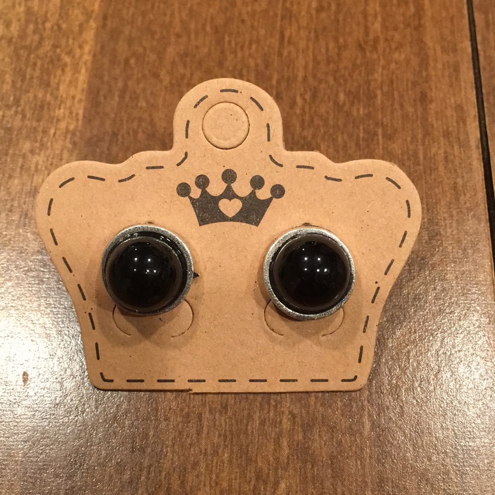 Black post earrings